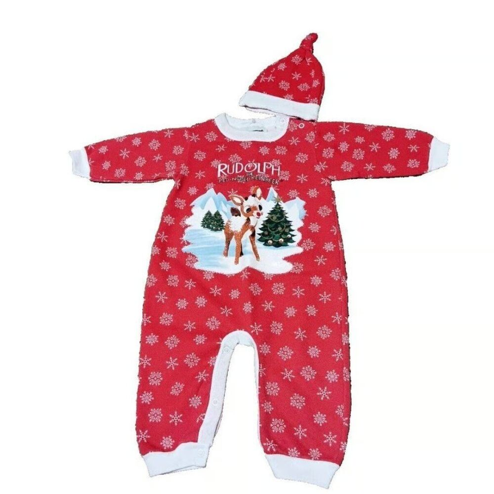 Lake Matley Christmas toddler outfit W/Matching hat sz 12 months GUC
